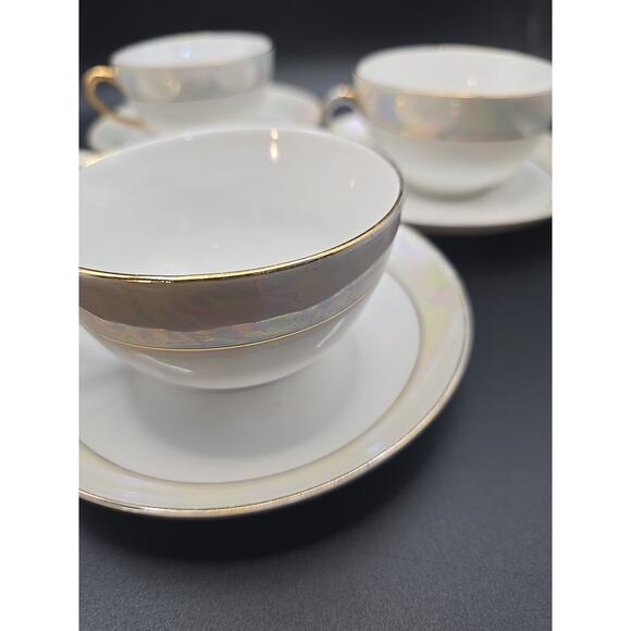 Lot of 4 CT Carl Tielsch ALTWASSER Silesia Germany Cup Saucer Gold~Pearl - Picture 4 of 7